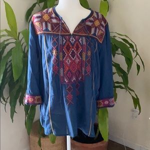 Embroidered bohemian tunic